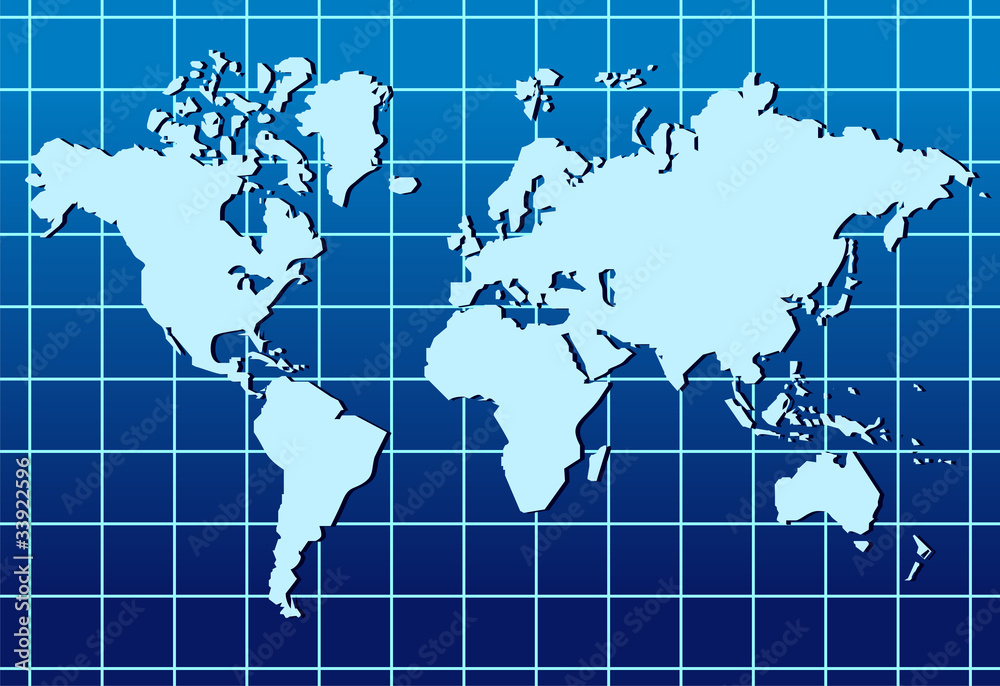 Poster world map lined abstract background