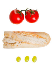 Tomate, Brot , Weintraube