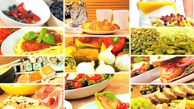 Montage of Three Healthy Daily Meal Choices