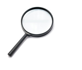 Magnifying glass isolated on white.