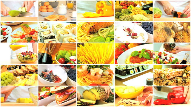 Montage Selection of Healthy Lifestyle Food Choices