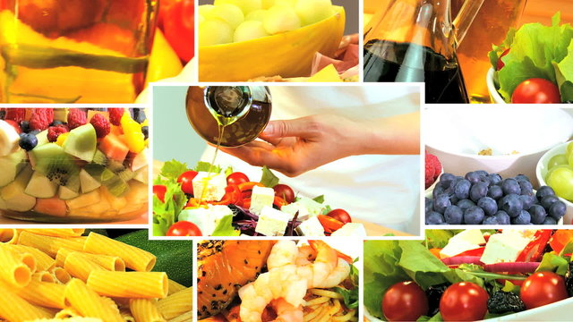 Montage of Healthy Lifestyle Meal Choices