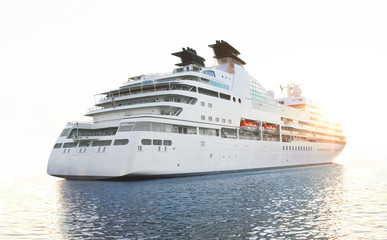 Fototapeta na wymiar Luxury white cruise ship