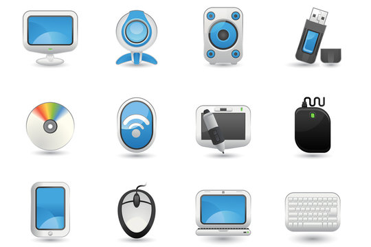 Illustration of Computer icon set