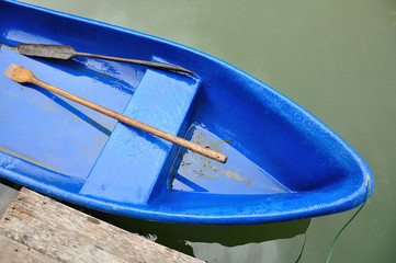 Blue Boat In Lake