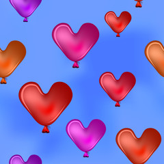 Valentine hearts in the blue sky