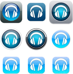Headphones blue app icons.
