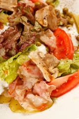 bacon with vegeatables and toasts