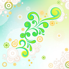 Fototapeta na wymiar Abstract swirl floral background in vector