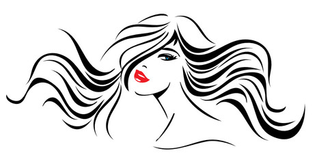 Modell mit gewelltem Haar