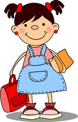 Школьница, элементы школы
