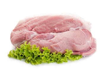 raw meat and green cabbage