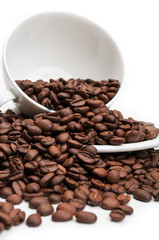 Naklejka premium full cup with coffee beans