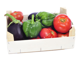 crate with organic vegetables