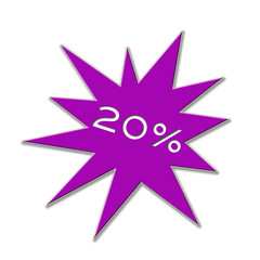20 % price tag, purple