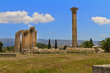 ancient Temple of Olympian Zeus in Athens Greece