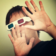 Man with 3D glasses
