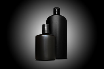 Personal skin care products for men over black
