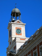 detail clock from Puerta del Sol in Madrid Spain