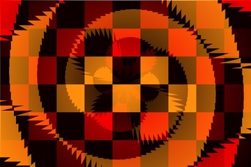damier spirale orange abstrait
