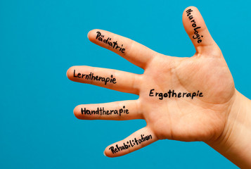 Hand  zum Thema Ergotherapie