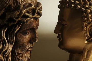 Foto auf Acrylglas Buddha Jesus Christus und Buddha - 3
