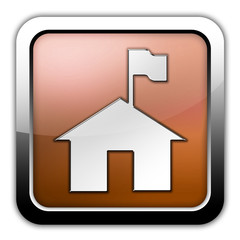 Bronze Glossy Square Icon 