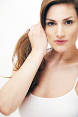 Obraz premium Beautiful woman with healthy long hair.