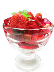 strawberry dessert with pudding and jelly
