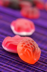 Various candy on mat