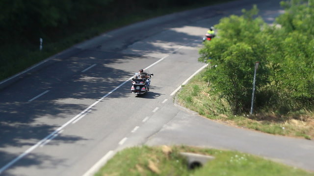 traveling by motorbike -shoot with tilt-shift lens