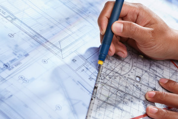 Architect working on house deisgn