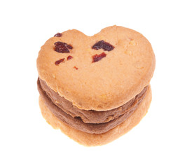 Cookies with cranberry isolated on white background