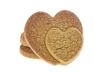 Isolated cookies with connected heart pattern
