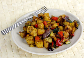 Mediterranean Vegetarian dish with fork