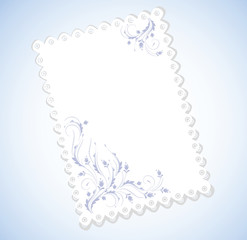 Cloth with lace edges with ornament