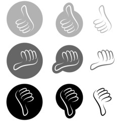 Thumb Up, Middle & Down Black/Grey
