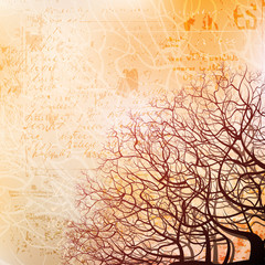 Grungy nature theme vector banner. eps10