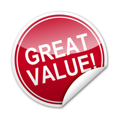 Pegatina GREAT VALUE! con reborde