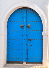 Traditional, old Tunisian front door