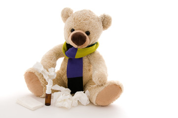 Teddy mit grippalem Infekt