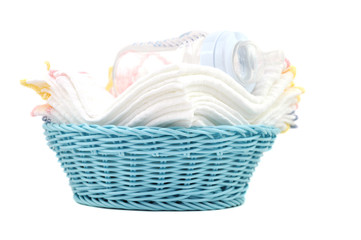 Baby Bottle and Diapers