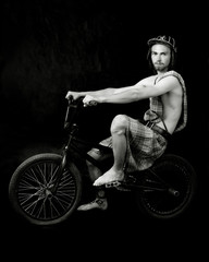 Young man on BMX bike