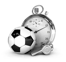 Soccer concept Chronometer isolated 3d rendered