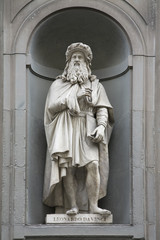 Florence, Italy. Traditional Sculpture. Leonardo Davinci