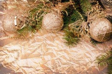 Christmas decoration on fir branch