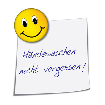 Notizzettel Haendewaschen