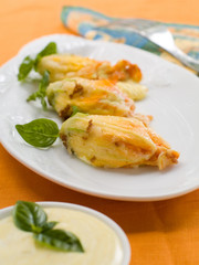 Stuffed zucchini flower