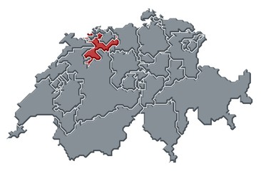 Map of Swizerland, Soleure highlighted