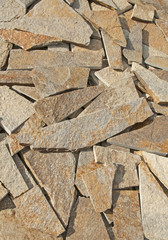 Arranged flat stones